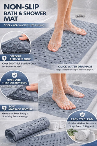 Large shower mat 100x40cm non - shower,
