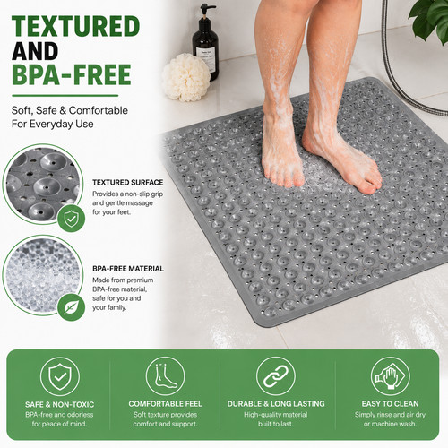 Extra long non - slip, shower