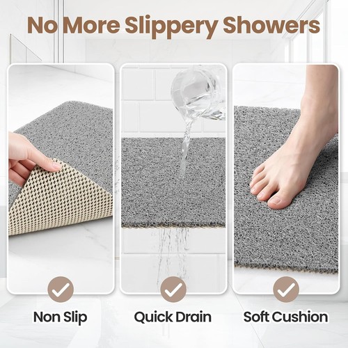 Soft textured shower mat non - soft,